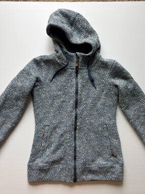 Roxy Gray Marled Knit Hoodie – Women’s M